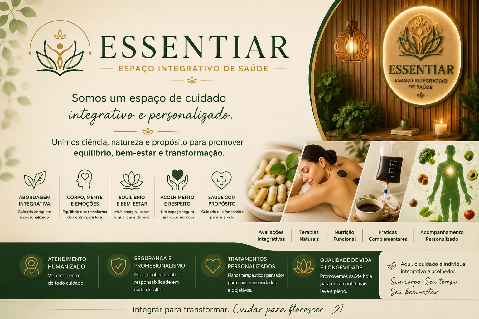 Frasco de essência natural sobre linho cru